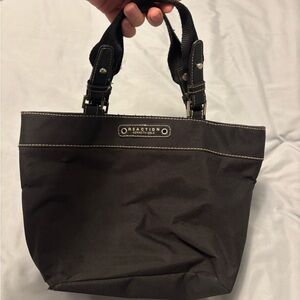Reaction Kenneth Cole Black Nylon Tote with Contrast Stitching
